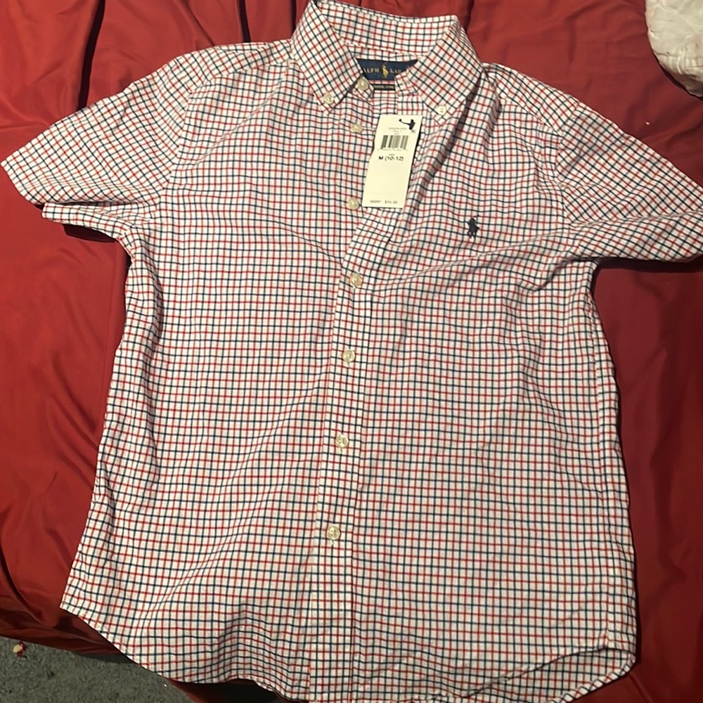 boys medium 10/12 ralph lauren button up shirt